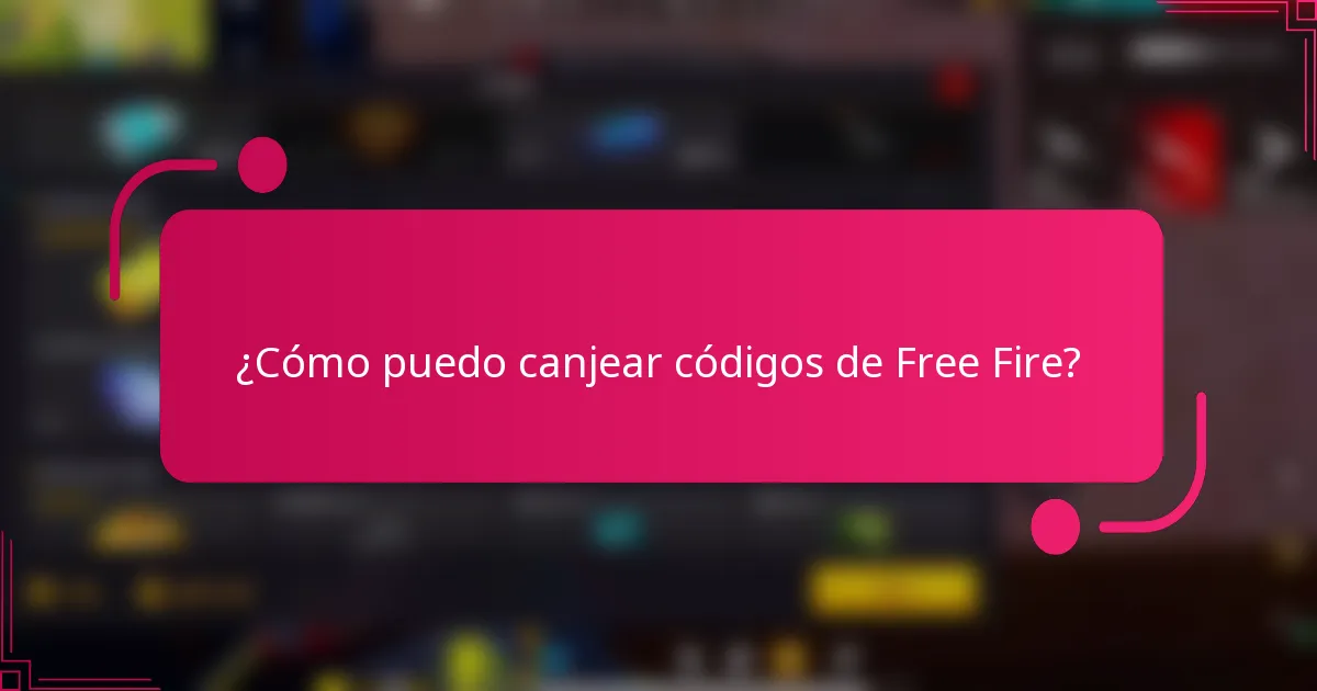 ¿Cómo puedo canjear códigos de Free Fire?