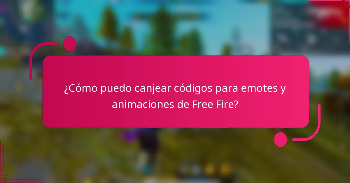 ¿Cómo puedo canjear códigos para emotes y animaciones de Free Fire?