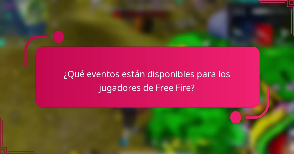 ¿Qué eventos están disponibles para los jugadores de Free Fire?